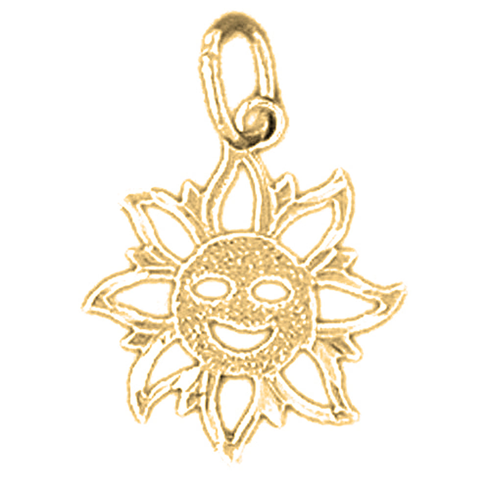 Yellow Gold-plated Silver Sun Pendant