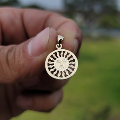 Sterling Silver Sun Pendant (Rhodium or Yellow Gold-plated)
