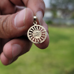 Sterling Silver Sun Pendant (Rhodium or Yellow Gold-plated)