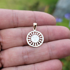 Sterling Silver Sun Pendant (Rhodium or Yellow Gold-plated)
