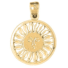 Yellow Gold-plated Silver Sun Pendant