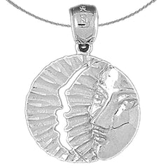 Anhänger Sonne und Mond aus Sterlingsilber (rhodiniert oder gelbvergoldet)