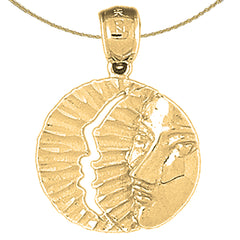 Anhänger Sonne und Mond aus Sterlingsilber (rhodiniert oder gelbvergoldet)