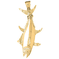 Yellow Gold-plated Silver Tuna Pendant