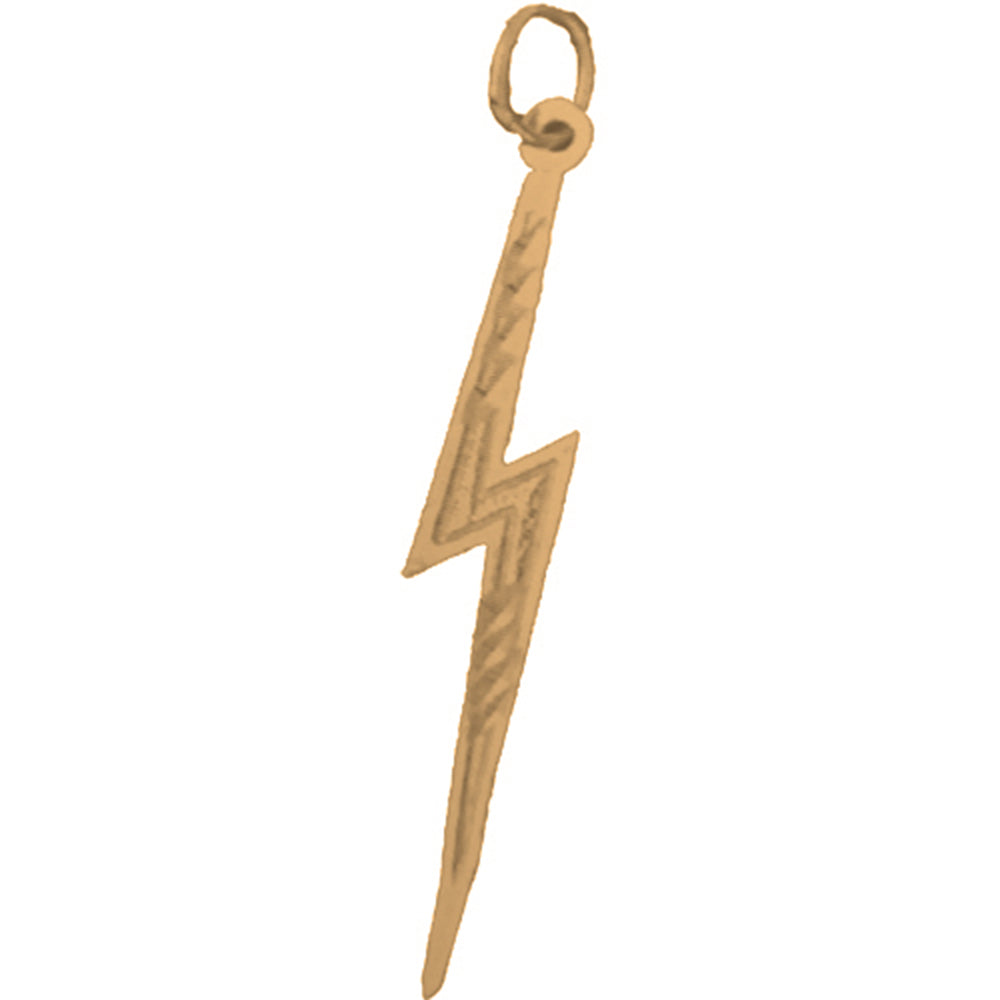 Yellow Gold-plated Silver Lightning Bolt Pendant