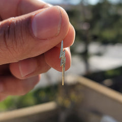 Sterling Silver Lightning Bolt Pendant (Rhodium or Yellow Gold-plated)