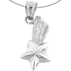 Sternschnuppen-Anhänger aus Sterlingsilber (rhodiniert oder gelbvergoldet)