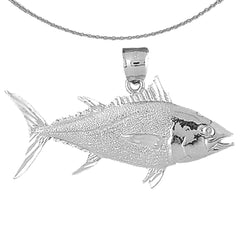 Sterling Silver Tuna Pendant (Rhodium or Yellow Gold-plated)