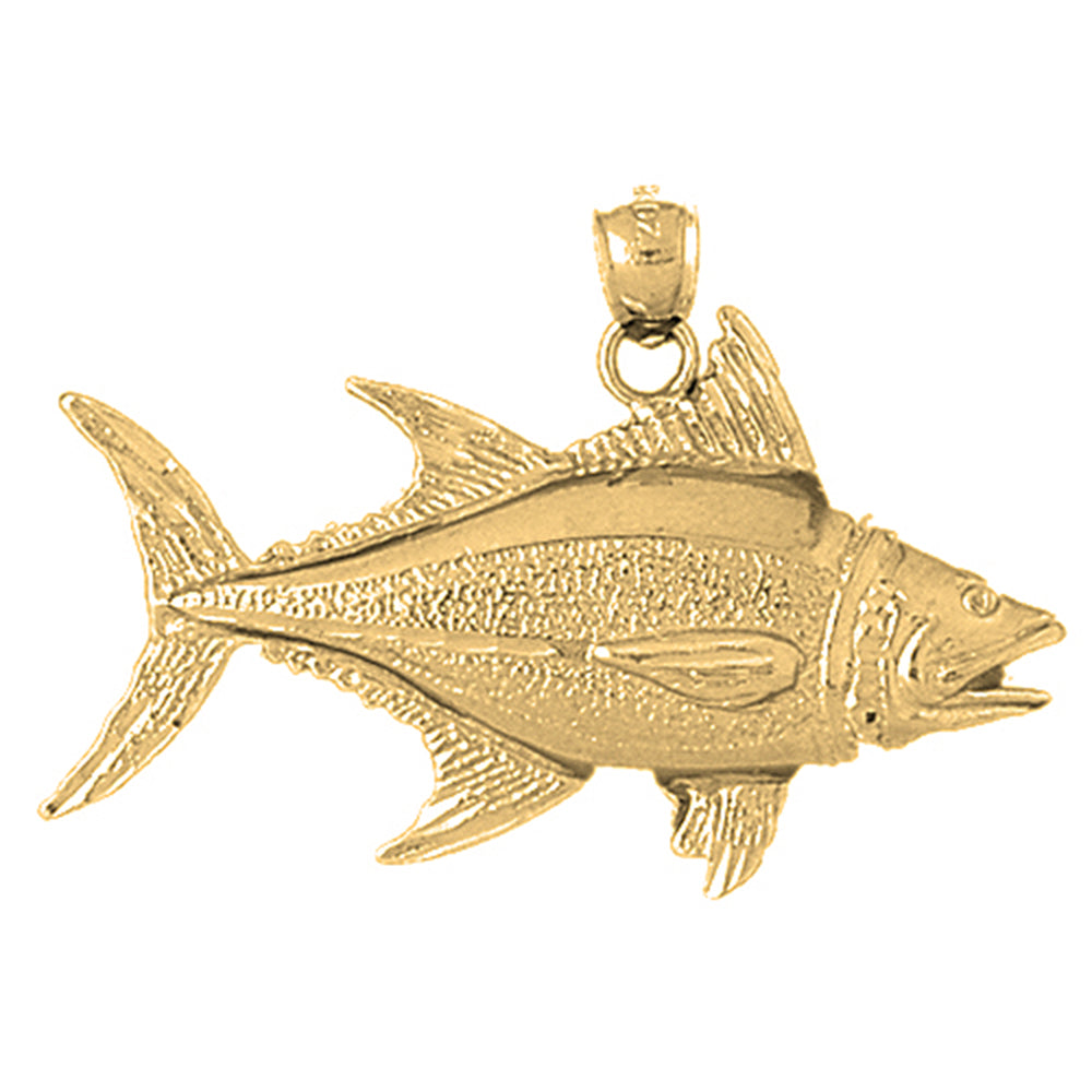 Yellow Gold-plated Silver Tuna Pendant