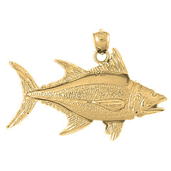 Yellow Gold-plated Silver Tuna Pendant