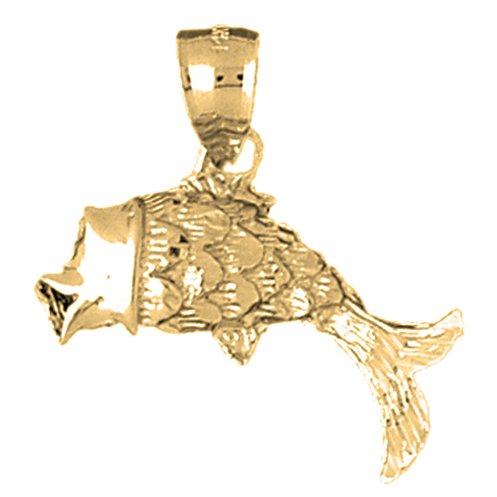 Yellow Gold-plated Silver Goldfish Pendant