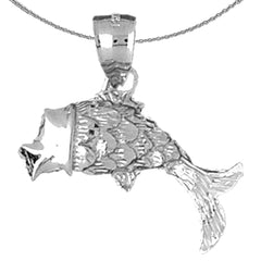 Goldfisch-Anhänger aus Sterlingsilber (rhodiniert oder gelbvergoldet)