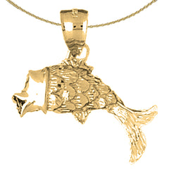 Goldfisch-Anhänger aus Sterlingsilber (rhodiniert oder gelbvergoldet)