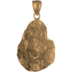 Yellow Gold-plated Silver Nugget Pendant
