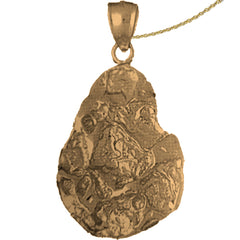 Sterling Silver Nugget Pendant (Rhodium or Yellow Gold-plated)