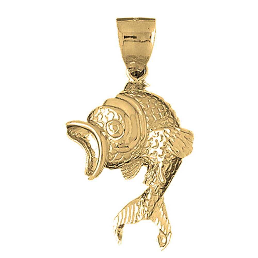 Yellow Gold-plated Silver Goldfish Pendant