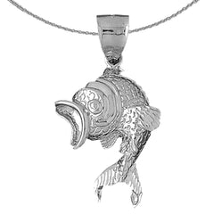 Goldfisch-Anhänger aus Sterlingsilber (rhodiniert oder gelbvergoldet)