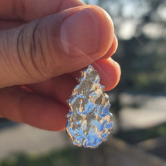 Nugget-Anhänger aus Sterlingsilber (rhodiniert oder gelbgoldbeschichtet)