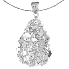 Nugget-Anhänger aus Sterlingsilber (rhodiniert oder gelbgoldbeschichtet)