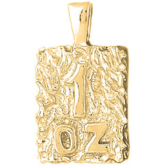 Yellow Gold-plated Silver "1 Oz" Nugget Pendant