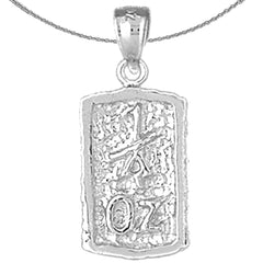 Colgante de pepita de plata de ley de "1 oz" (chapado en rodio o oro amarillo)