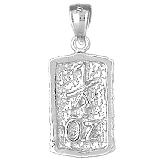 Sterling Silver "1 Oz" Nugget Pendant