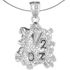 Colgante de pepita de plata de ley de "1/2 oz" (bañado en rodio o oro amarillo)