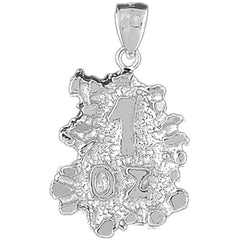 Sterling Silver "1 Oz" Nugget Pendant