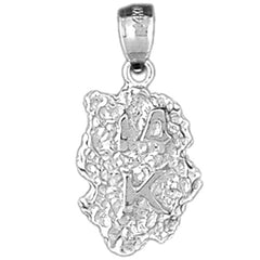 Sterling Silver "14K" Nugget Pendant