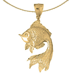 Goldfisch-Anhänger aus Sterlingsilber (rhodiniert oder gelbvergoldet)