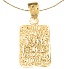 Sterling Silver Nugget Pendant (Rhodium or Yellow Gold-plated)