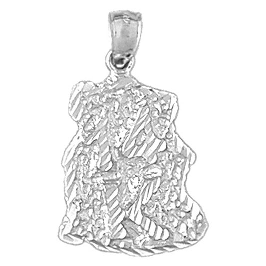 Sterling Silver "14K" Nugget Pendant