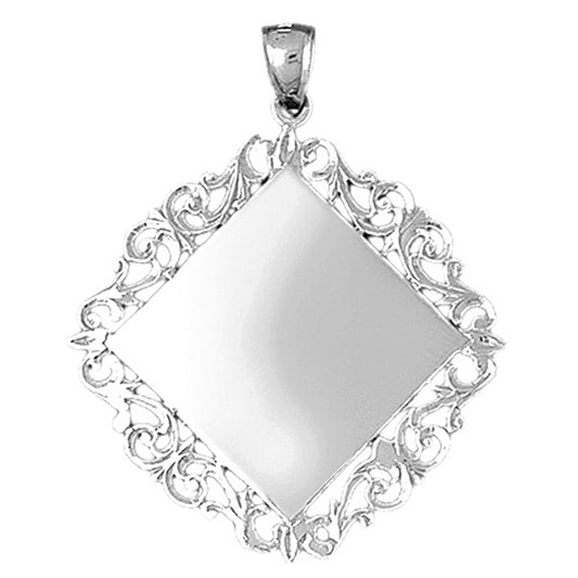 Sterling Silver Handcut Engraveable Plate Pendant