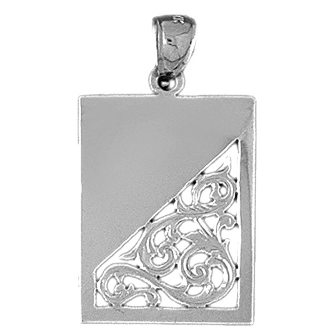 Sterling Silver Handcut Engraveable Plate Pendant