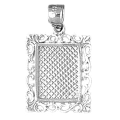 Sterling Silver Handcut Frame Plate Pendant