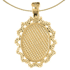 Sterling Silver Handcut Frame Plate Pendant (Rhodium or Yellow Gold-plated)