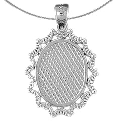 Sterling Silver Handcut Frame Plate Pendant (Rhodium or Yellow Gold-plated)