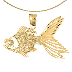 Sterling Silver Goldfish Pendant (Rhodium or Yellow Gold-plated)