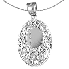 Sterling Silver Handcut Engraveable Plate Pendant (Rhodium or Yellow Gold-plated)