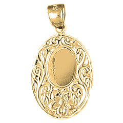 Yellow Gold-plated Silver Handcut Engraveable Plate Pendant