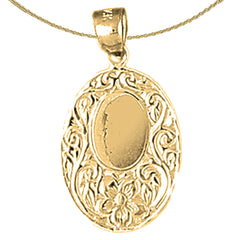 Sterling Silver Handcut Engraveable Plate Pendant (Rhodium or Yellow Gold-plated)