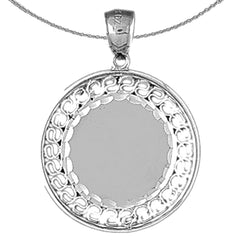 Sterling Silver Handcut Engraveable Plate Pendant (Rhodium or Yellow Gold-plated)