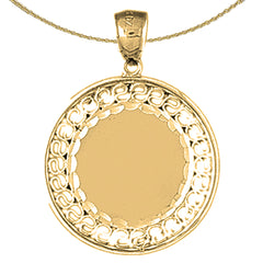 Sterling Silver Handcut Engraveable Plate Pendant (Rhodium or Yellow Gold-plated)