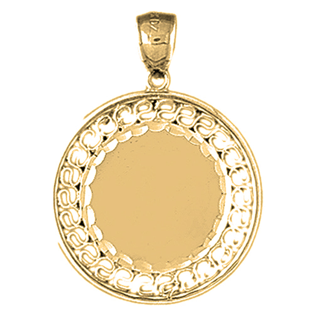 Yellow Gold-plated Silver Handcut Engraveable Plate Pendant