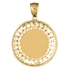 Yellow Gold-plated Silver Handcut Engraveable Plate Pendant