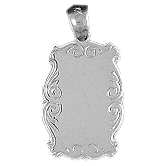 Sterling Silver Handcut Engraveable Plate Pendant