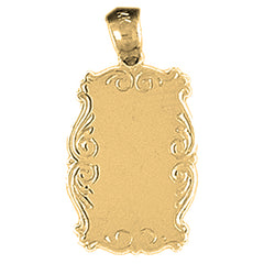 Yellow Gold-plated Silver Handcut Engraveable Plate Pendant