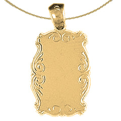 Sterling Silver Handcut Engraveable Plate Pendant (Rhodium or Yellow Gold-plated)