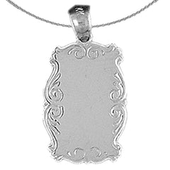 Sterling Silver Handcut Engraveable Plate Pendant (Rhodium or Yellow Gold-plated)