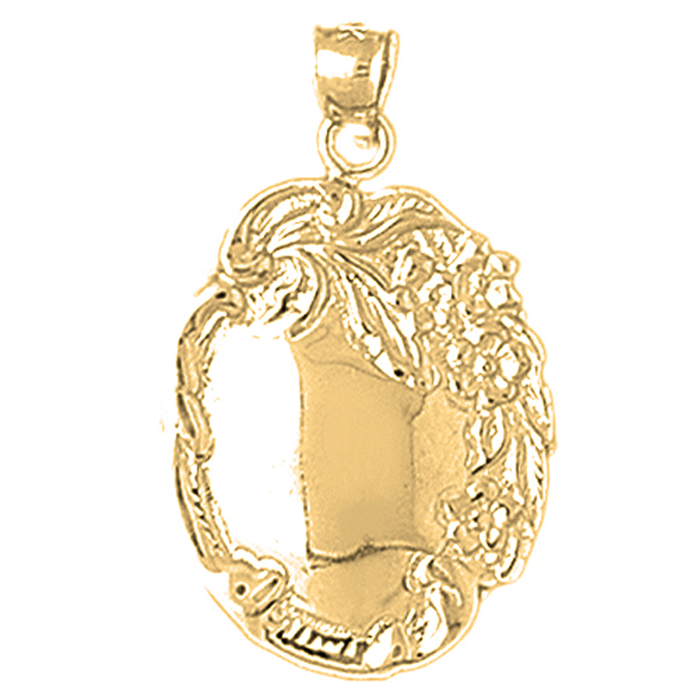 Yellow Gold-plated Silver Handcut Engraveable Plate Pendant